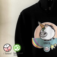Felpa con cappuccio UNICO L'UNICORNO, i Tettini&reg;.