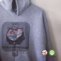 Felpa con cappuccio FACCIO LA MIA PORCA FIGURA, i Tettini&reg;.
