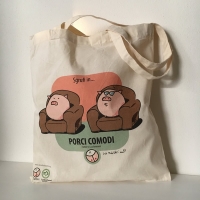 Shopper in cotone naturale PORCI COMODI, i Tettini&reg;.