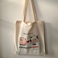 Shopper in cotone naturale PORCAVACCA CHE AMORE, i Tettini&reg;.